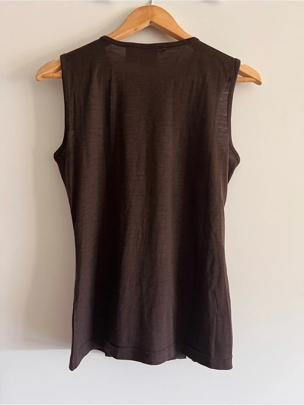 Tory Burch Brown Ruffle-Front Sleeveless Tank